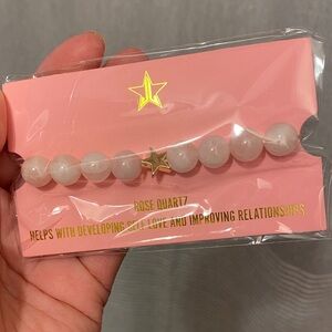 Rose Quartz Bracelet with Gold Star Accent